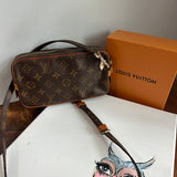 The Junco Crossbody - Vintage Monogram in Tan