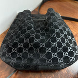 The Peacock Crossbody - Vintage Suede GG in Black