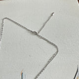 Upcycled Blingy Dior Charm on White Gold-Filled Double Chain Necklace