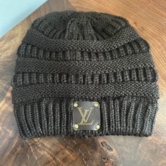 Upcycled LV Patch Beanie