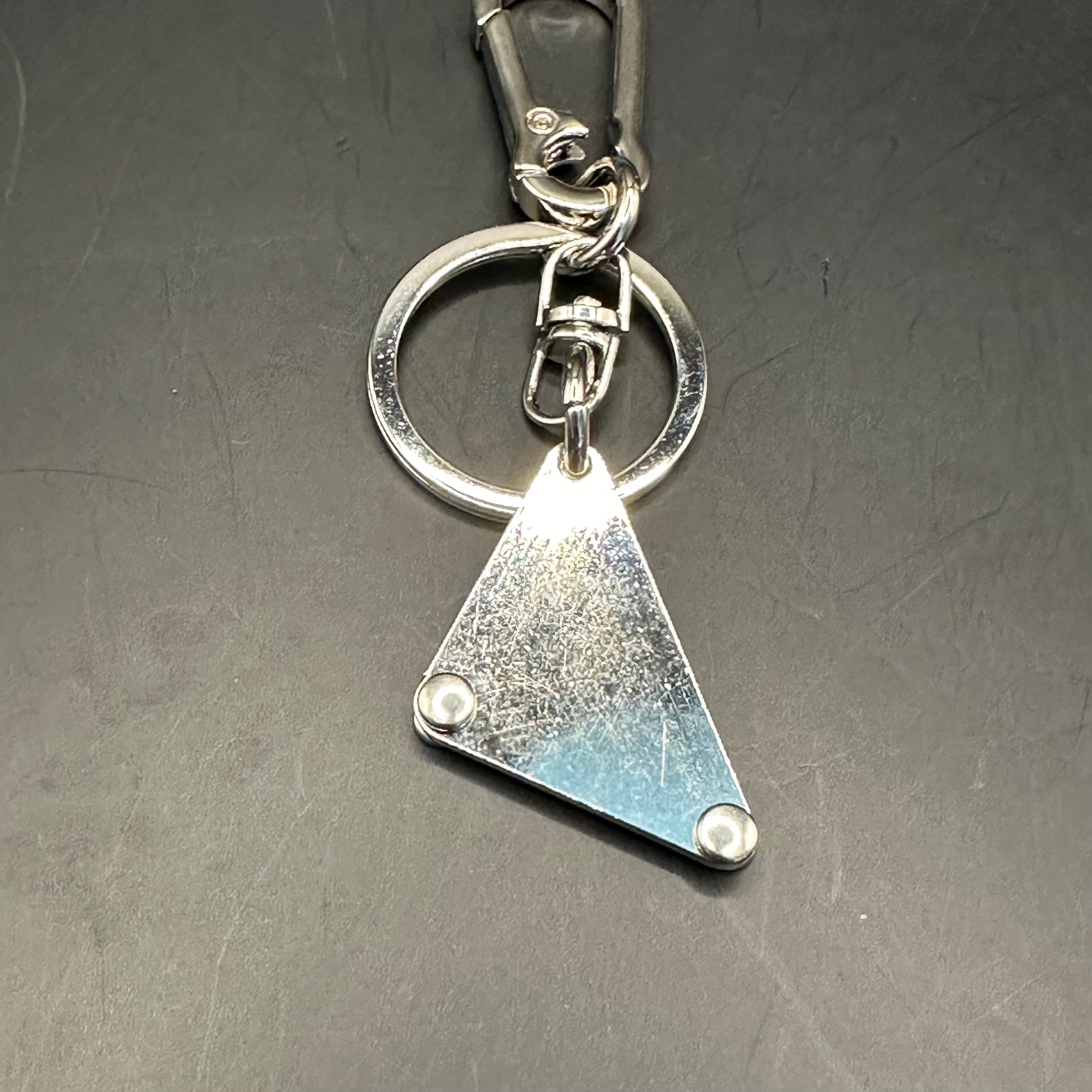 Silver Prada Bag Tag Charm/Keychain