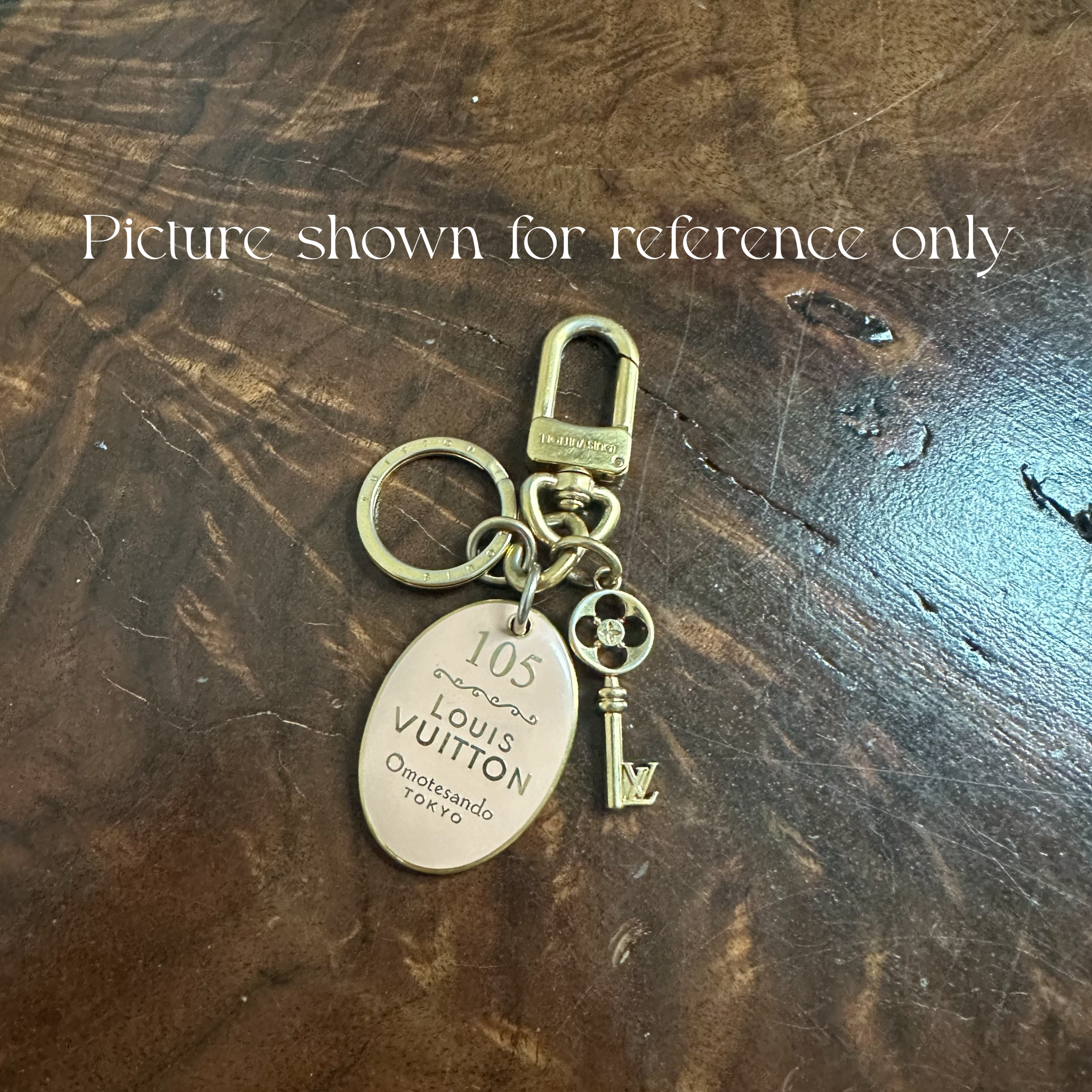 Repurposed LV Key Charm on Blingy Circle Necklace