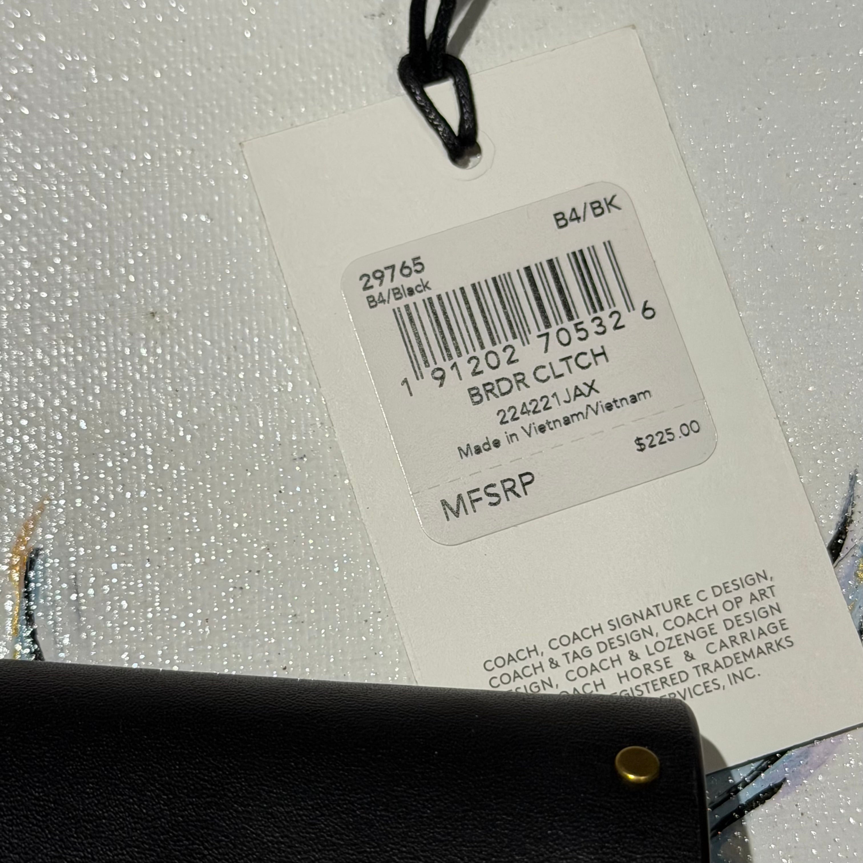 The Junco Wristlet - Black Leather Coach