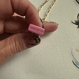 Upcycled LV Lock Charm Necklace in Pink
