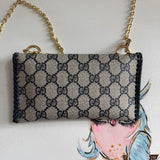 The Junco Wallet on Chain - Navy Vintage Gucci GG