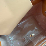 The Tote Bag - Classic Orange LV Bag with Vachetta Handles (10x8x6) with Button