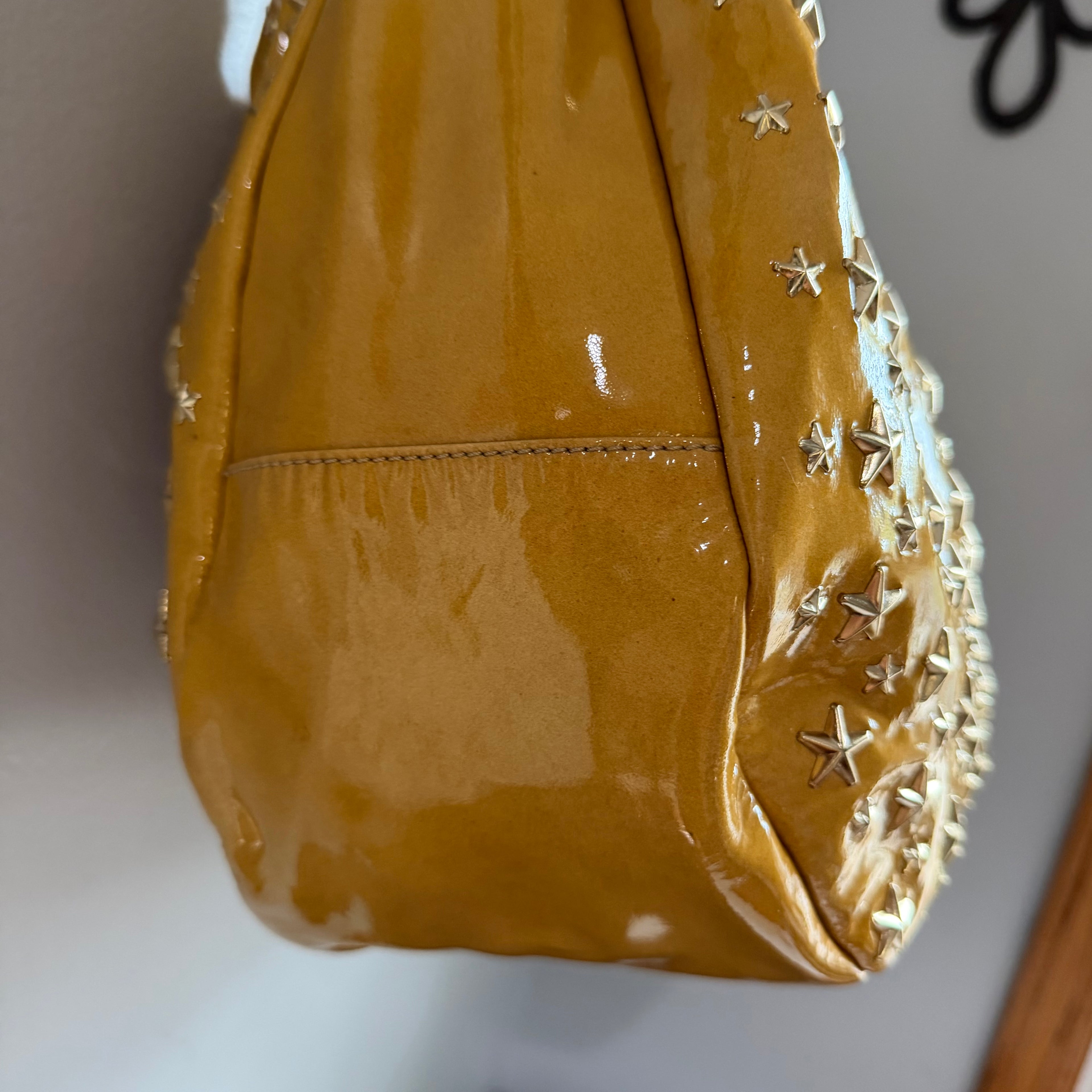 The Peacock Hobo - Vintage Jimmy Choo Star Stud Sky Bag in Golden