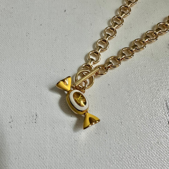 X~Large Repurposed Pink & Gold Louis Vuitton Toggle Clasp Necklace –  DesignerJewelryCo