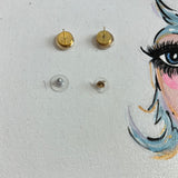 Upcycled LV Button Earring Studs