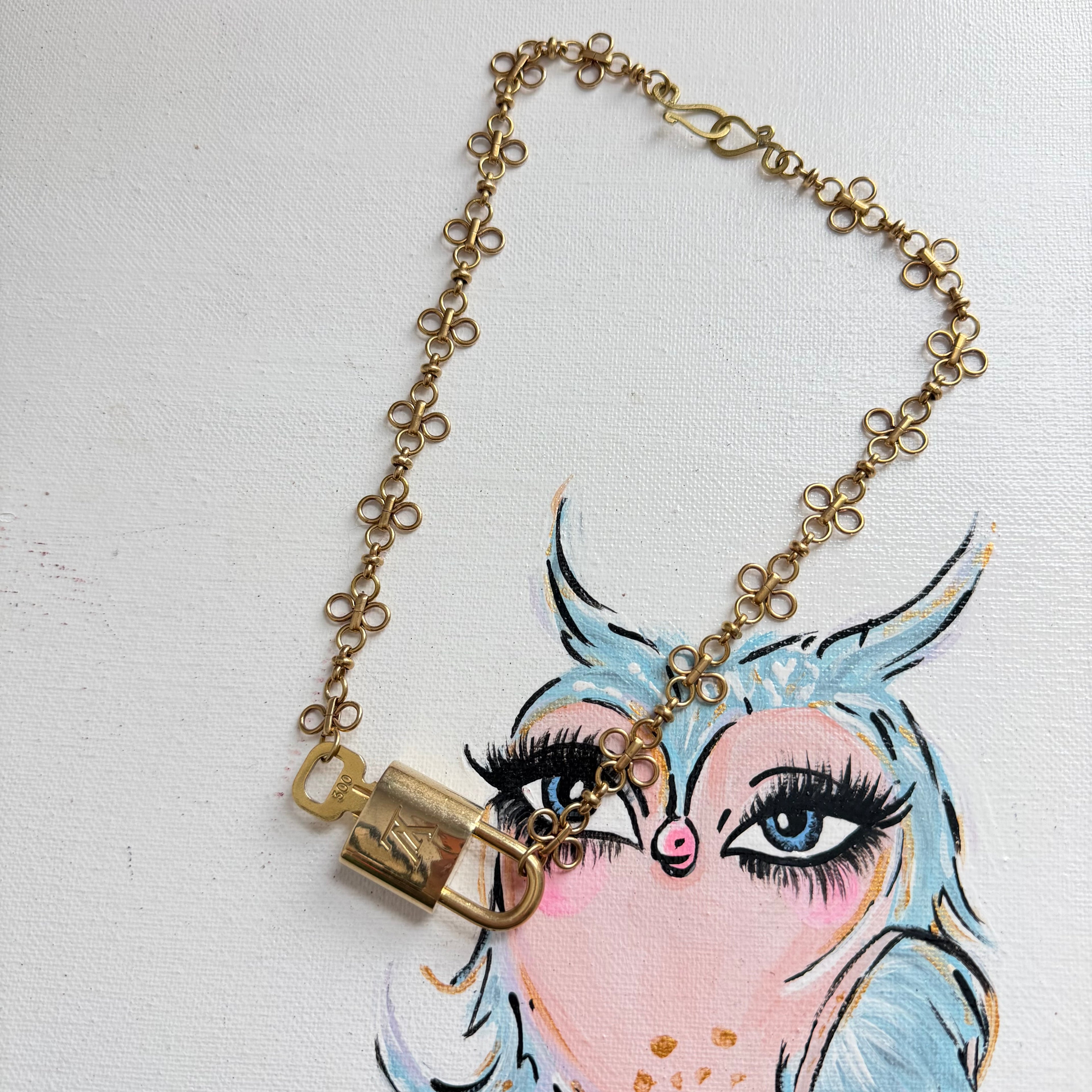 Repurposed LV Padlock Necklace