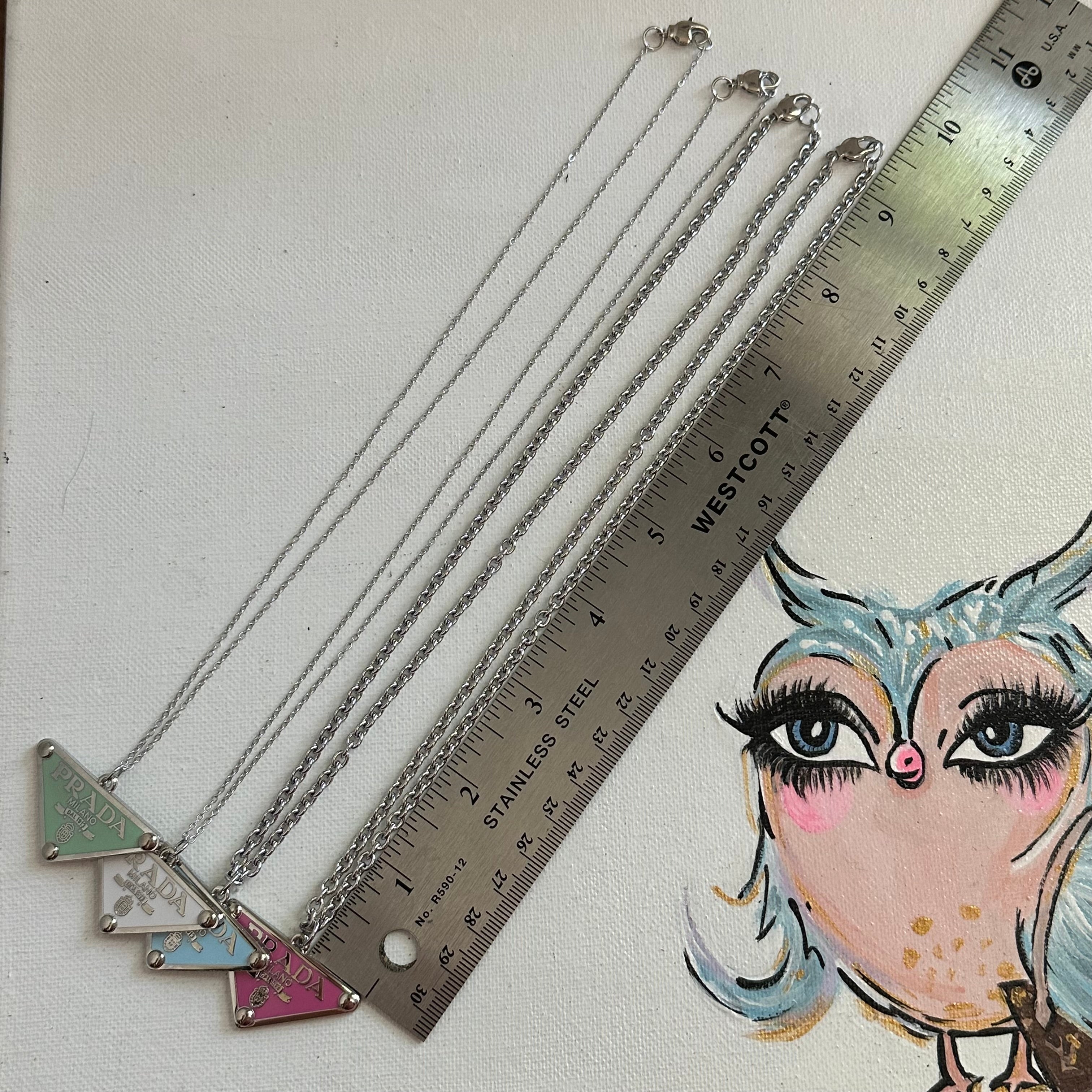 Upcycled Prada Zipper Pull Necklace in Silver