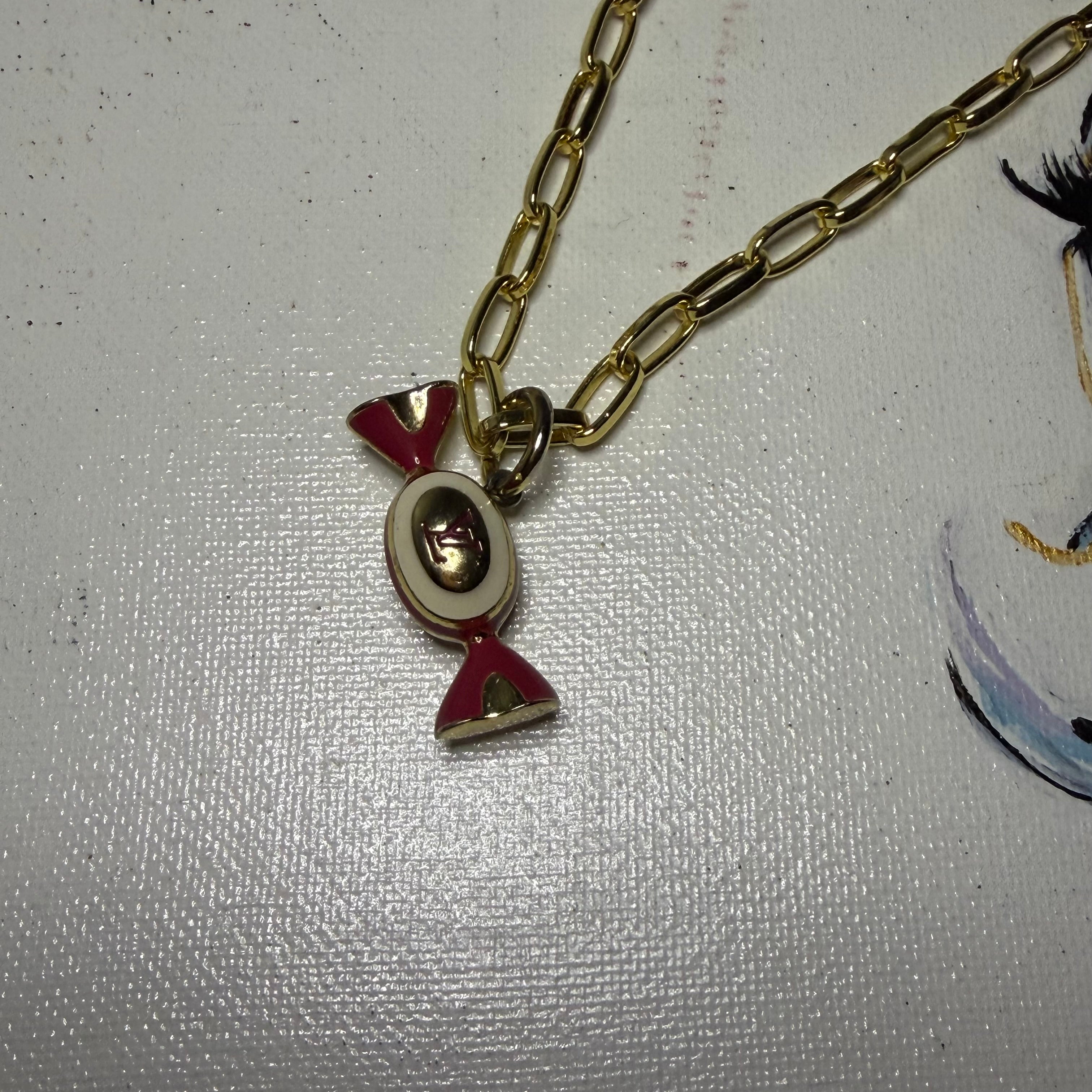 Sweet Like Candy - LV Charm Necklace with GF Paperclip Chain