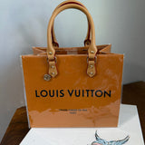 The Tote Bag - Classic Orange LV Bag with Vachetta Handles (10x8x6) with Button
