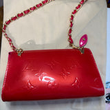 The Junco Shoulder Bag - Upcycled LV Vernis in Rose Pop