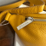 Yellow Leather Prada Tag Sling/Fanny Pack Bag
