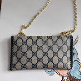 The Junco Wallet on Chain - Navy Vintage Gucci GG