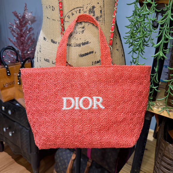 The Crossbody Tote Bag - Raffia Dior in Red/Orange – Beauty Bird
