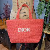 The Crossbody Tote Bag - Raffia Dior in Red/Orange