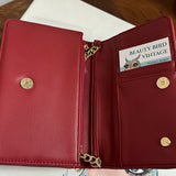 Button Bag - Deep Red Phone Crossbody with LV Button