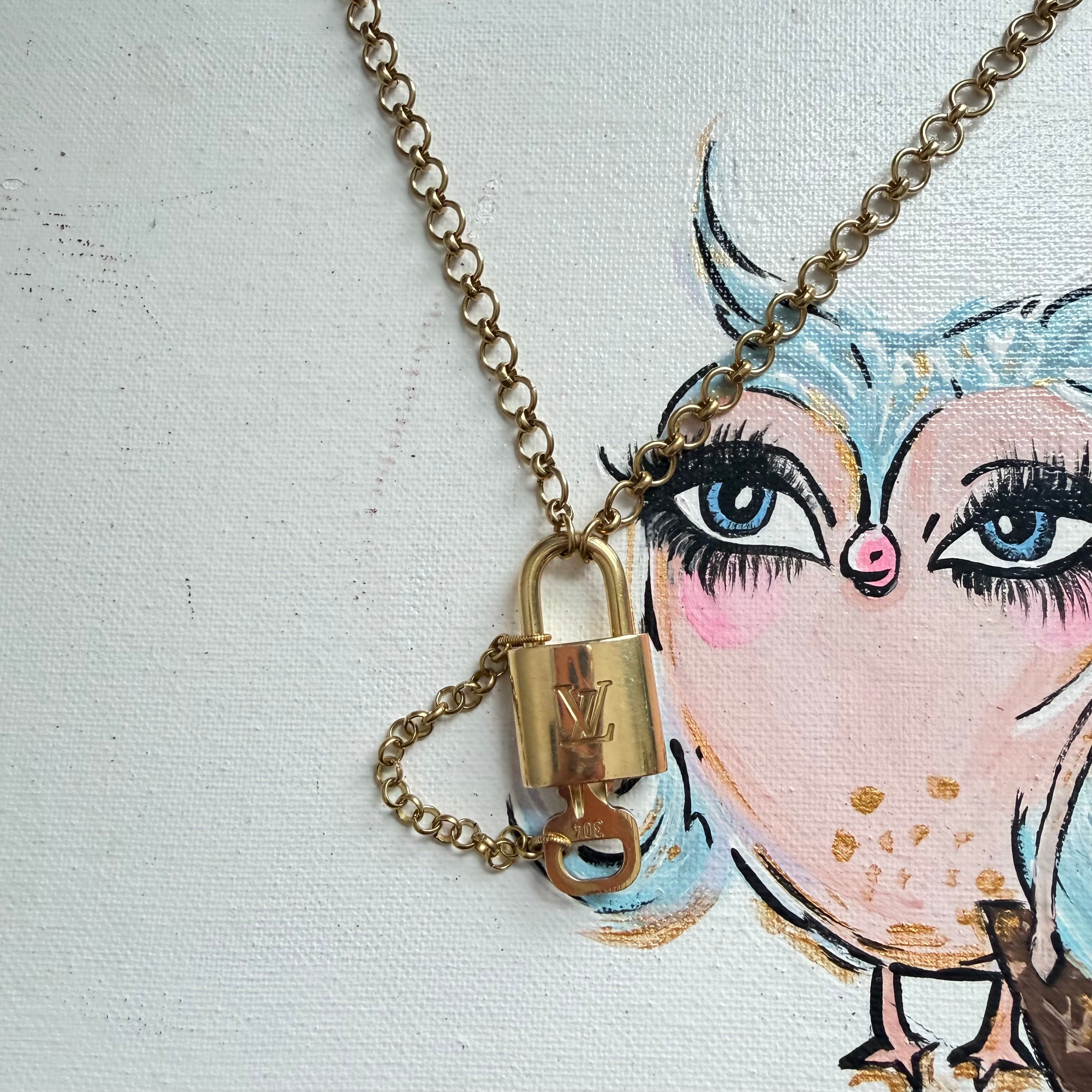 Repurposed LV Padlock Necklace