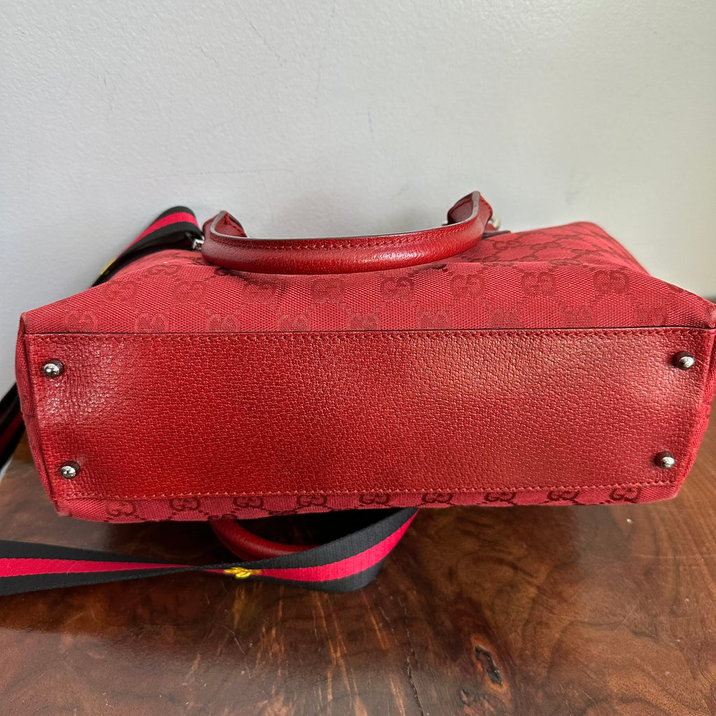 The Full Falcon Crossbody/Handbag - Vintage Gucci in Red Canvas