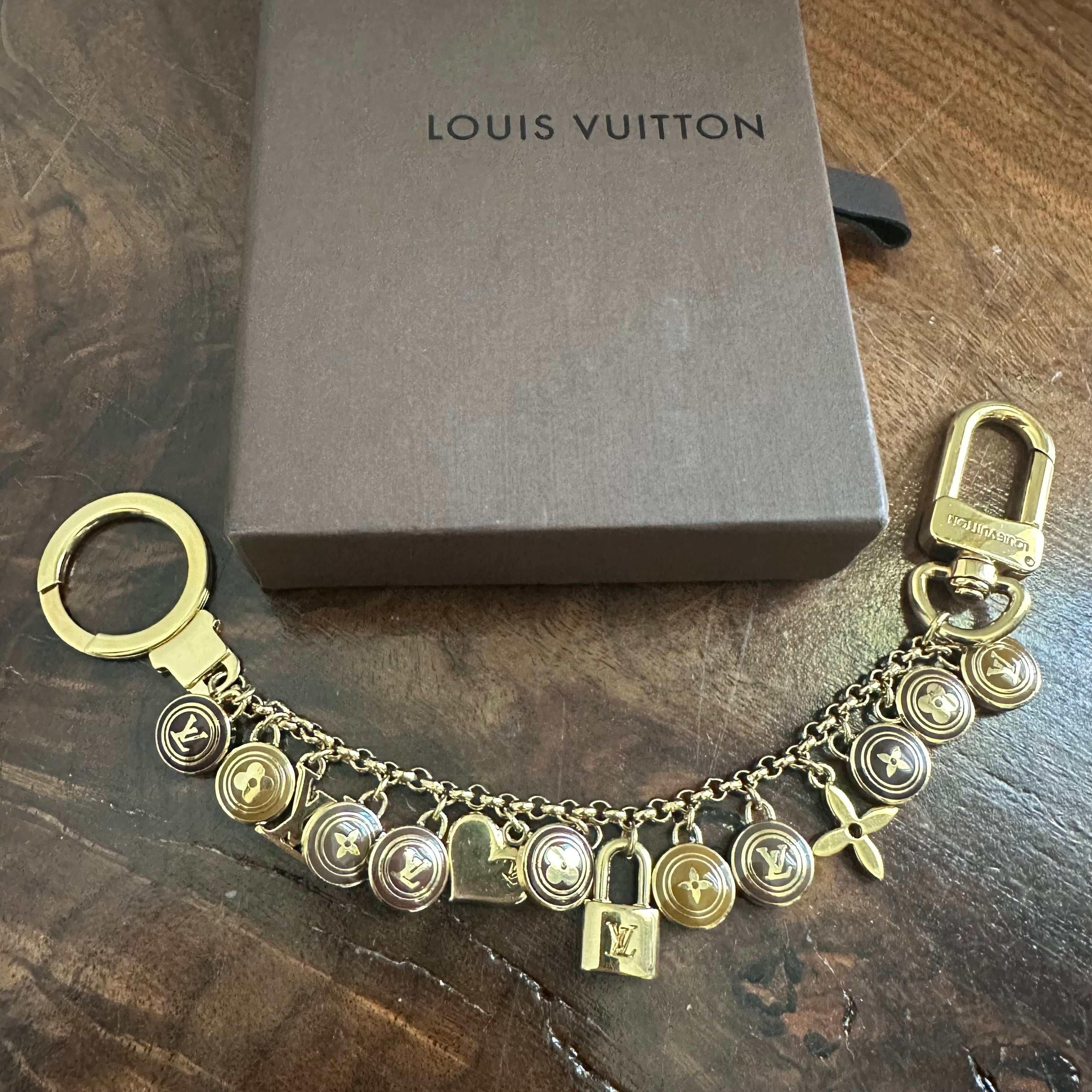 Upcycled LV Pastilles Charm on Tiny Gold-Filled Paperclip Chain