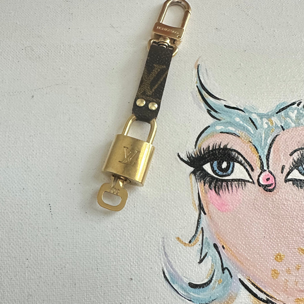 Upcycled LV Padlock Purse Charm/Keychain