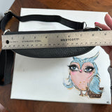 Black Leather Prada Tag Sling/Fanny Pack Bag