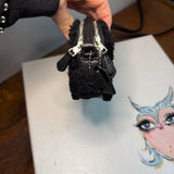 The Junco Crossbody - Black Shearling Leather Coach