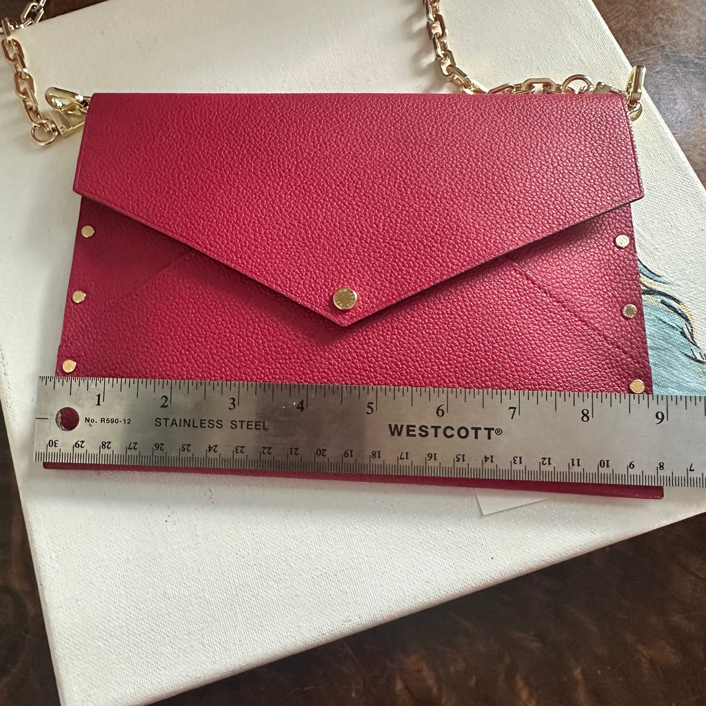 The Pelican Shoulder Bag - Upcycled Louis Vuitton Envelope Bag in Red