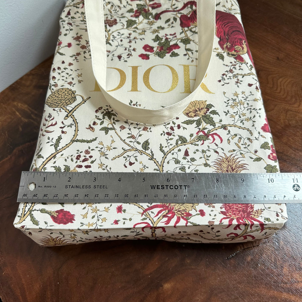 The Dior Tote Bag - Printed Canvas Deep Red/Gold