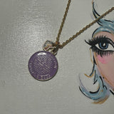 Large Purple LV Trunks & Bags with Heart Charm Necklace