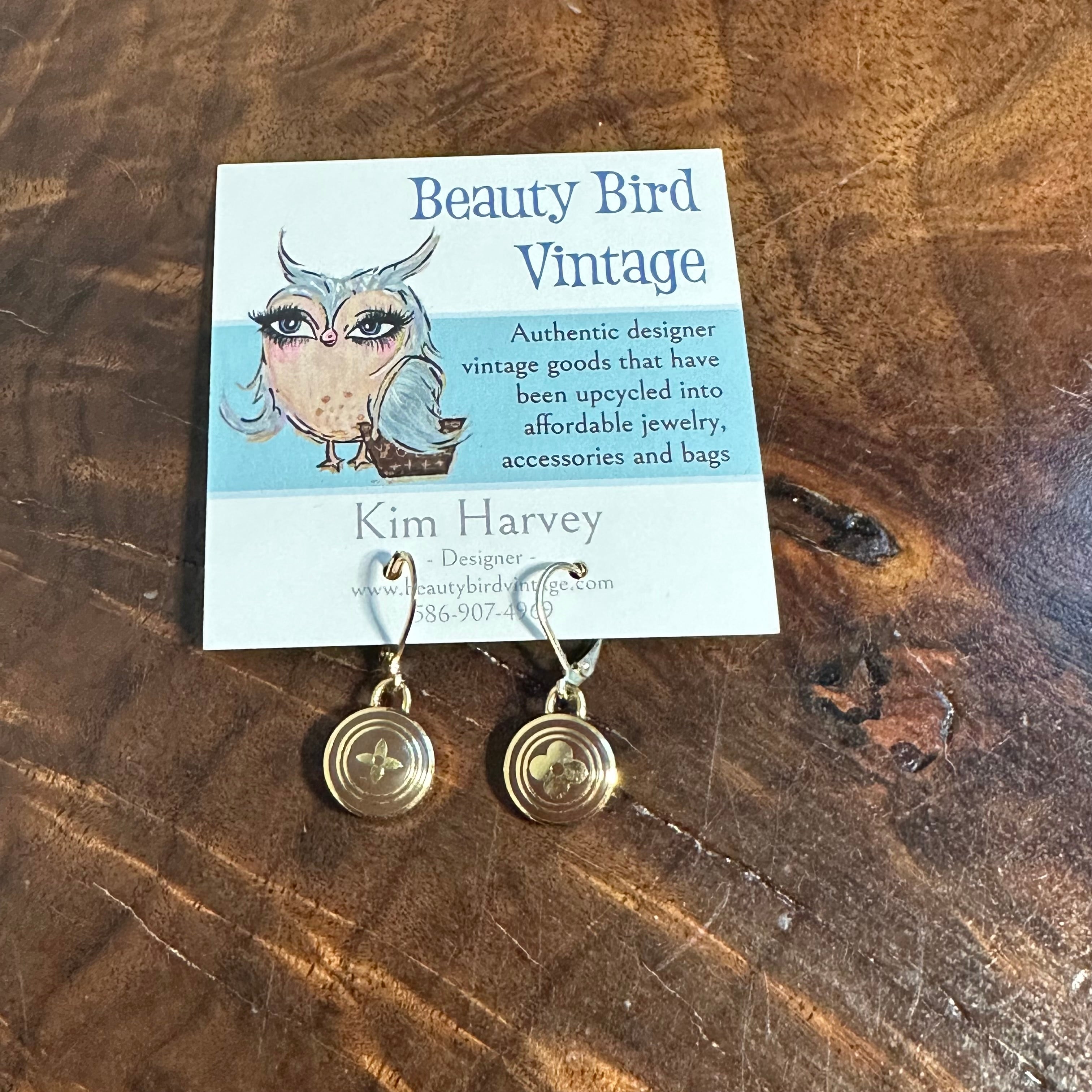 Upcycled LV Bag Charm Pastilles Earrings