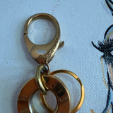 Upcycled Brass LV Keychain/Bag Charm