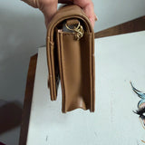 Button Bag - Tan Phone Crossbody with LV Button