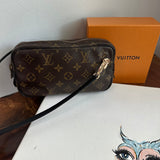 The Junco Crossbody - Vintage Monogram in Black