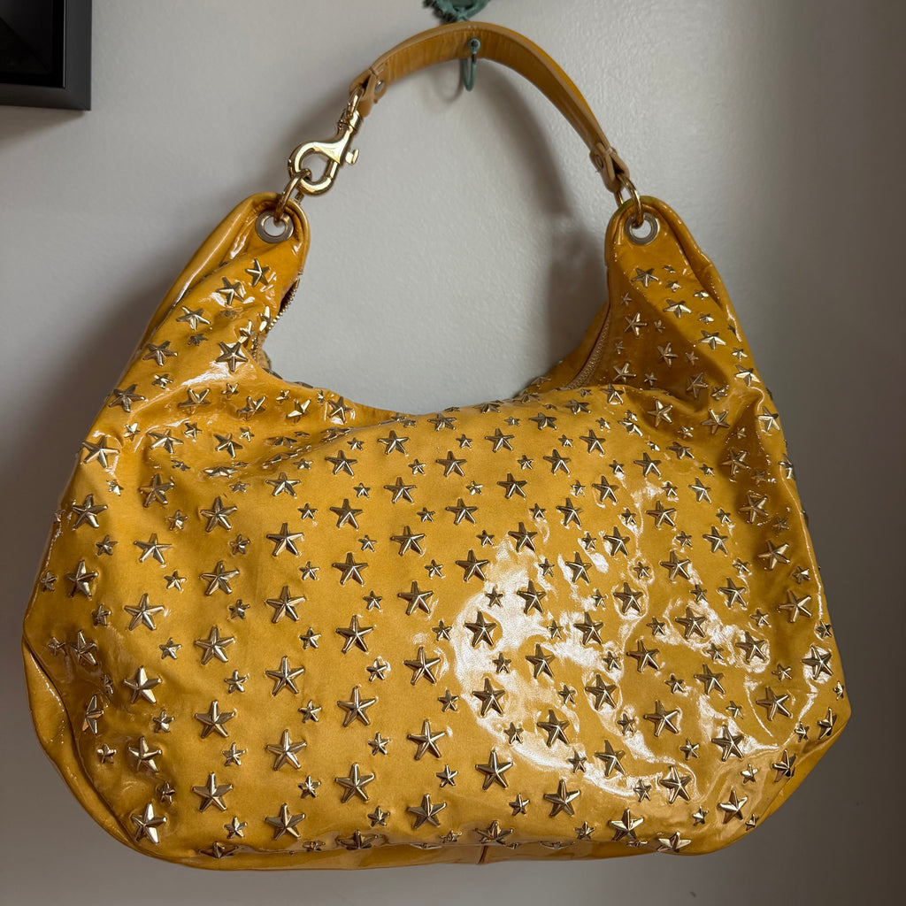 The Peacock Hobo - Vintage Jimmy Choo Star Stud Sky Bag in Golden