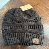 Chocolate Brown Beanie with Upcycled LV Patch (No Pom)
