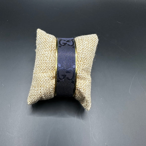 Adjustable Bracelet Cuff in Blue/Purple GG Print
