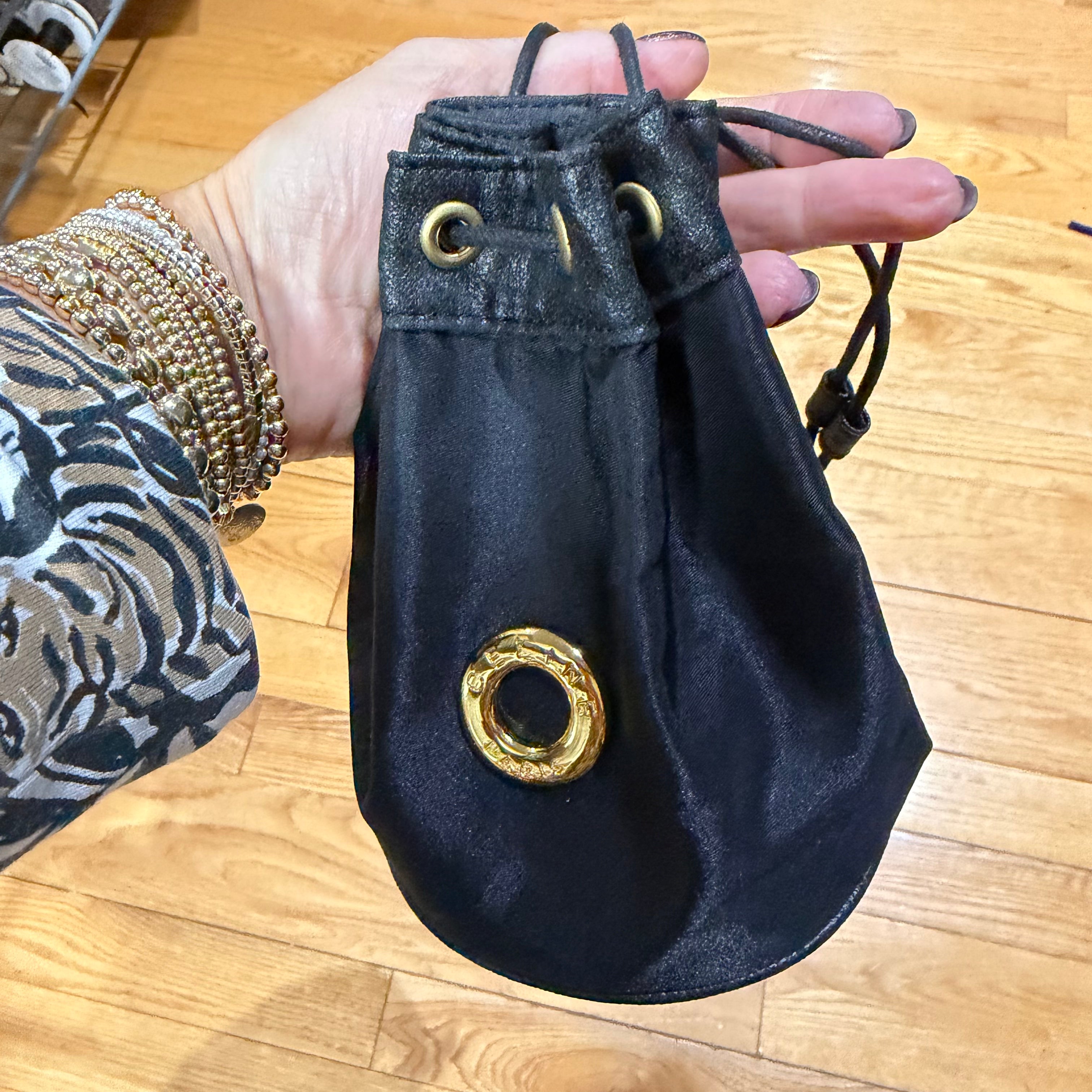 The Junco Drawstring Bag - Black CELINE