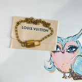 Key to My Heart Necklace - Upcycled LV Padlock on Brass Chain