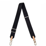 Black Canvas Crossbody Strap with Vachetta Ends