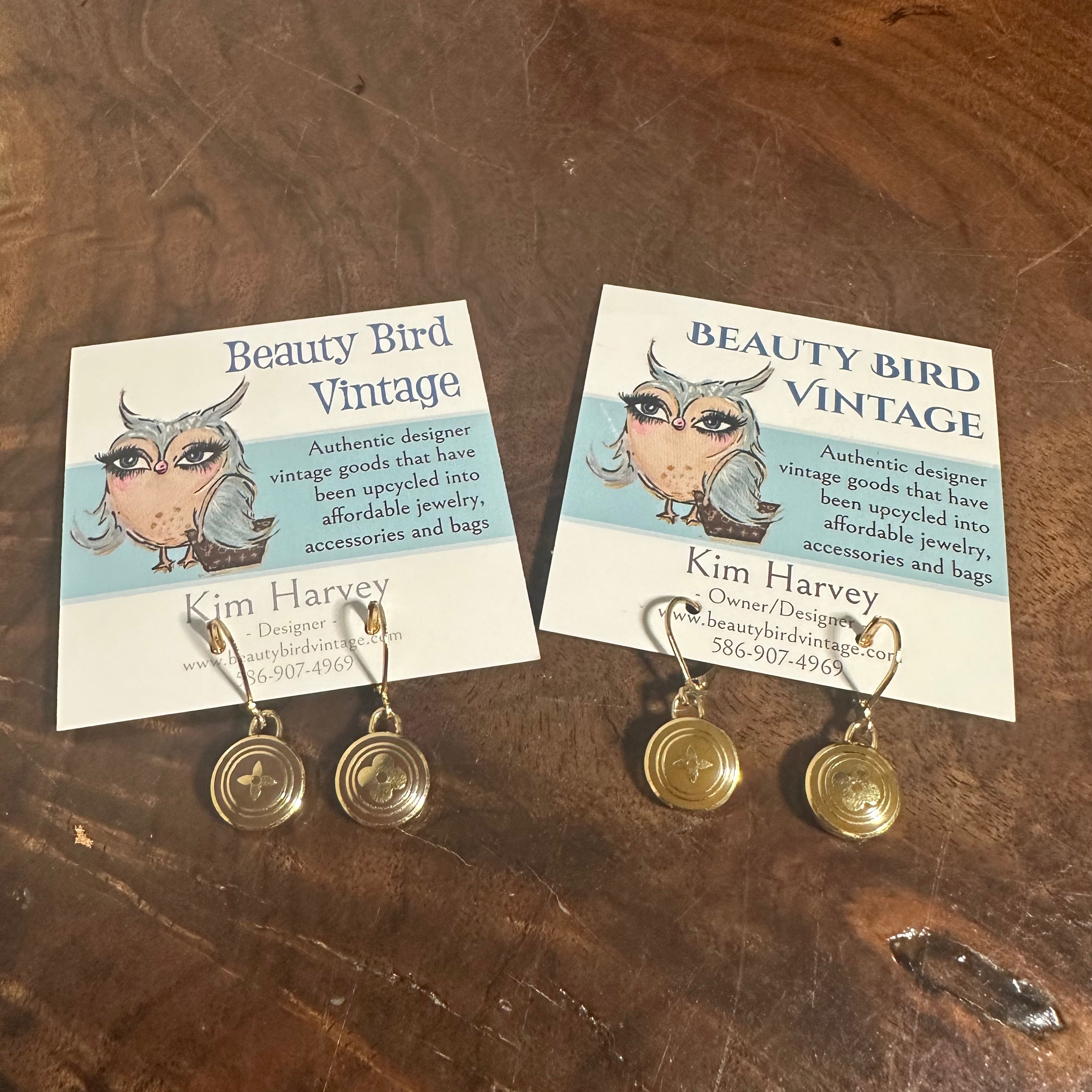 Upcycled LV Bag Charm Pastilles Earrings