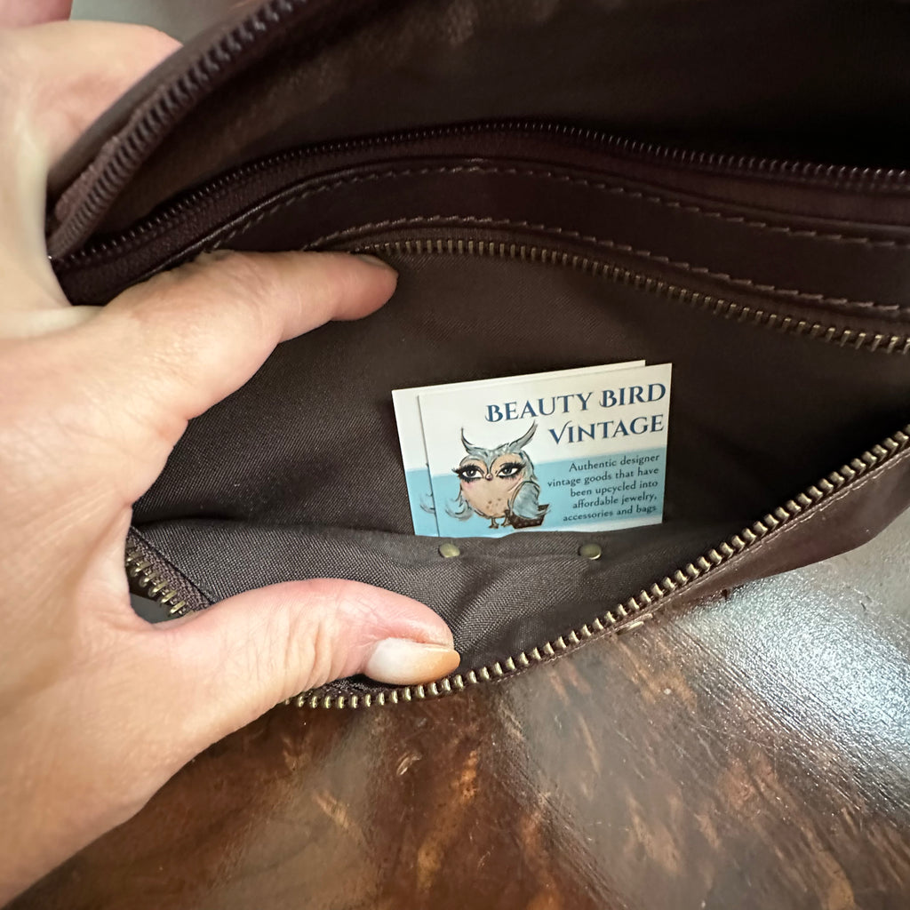 Dark Brown Leather Sling Bag/Fanny Pack/Bumbag - Monogram LV