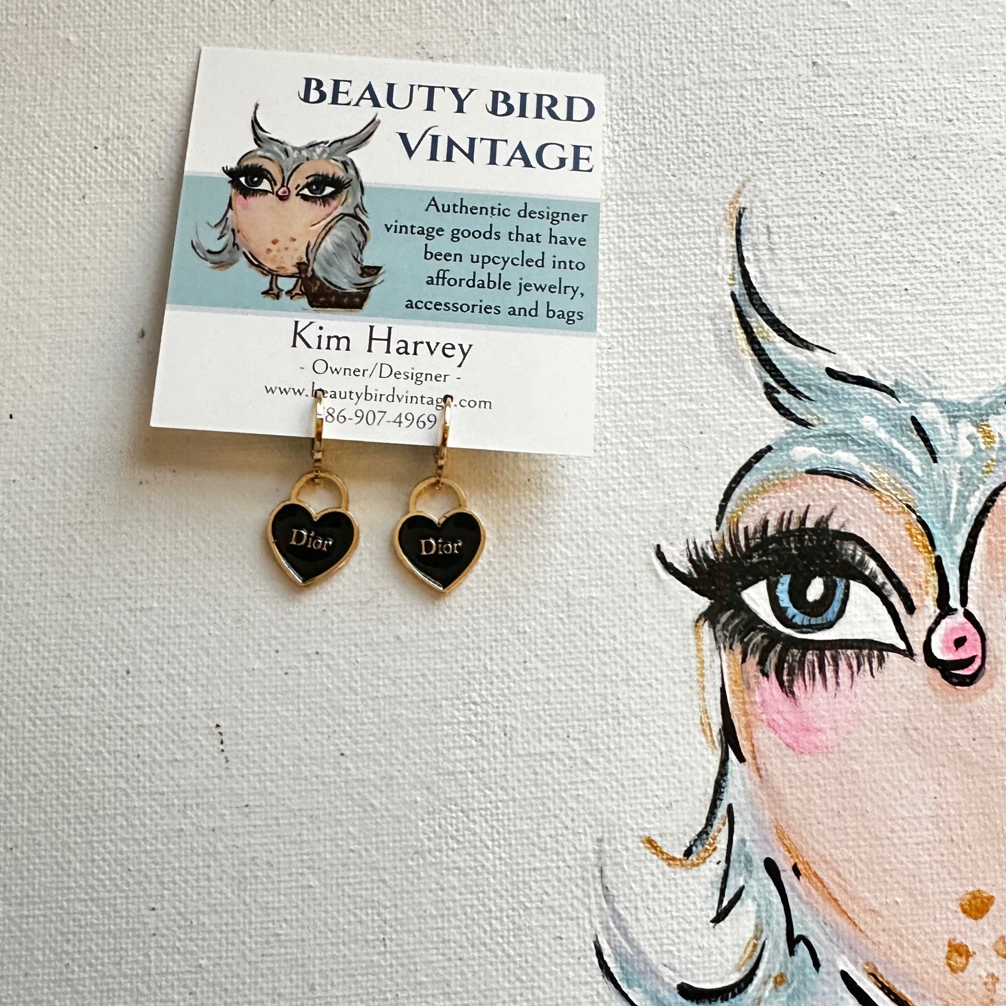 Upcycled Dior Earrings – Beauty Bird Vintage display picture 3
