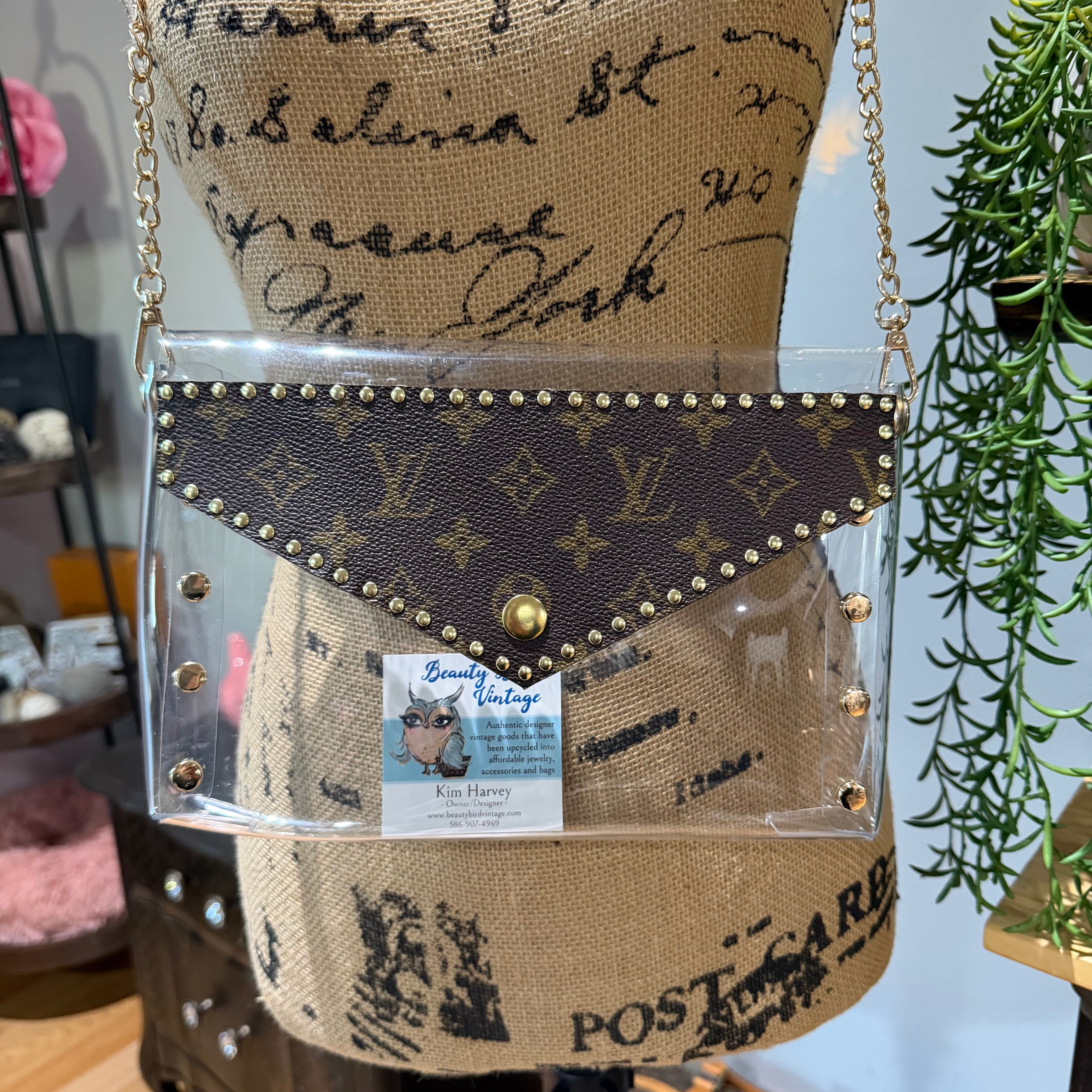 Western Flair Upcycled LV Clear Crossbody Stadium Bag