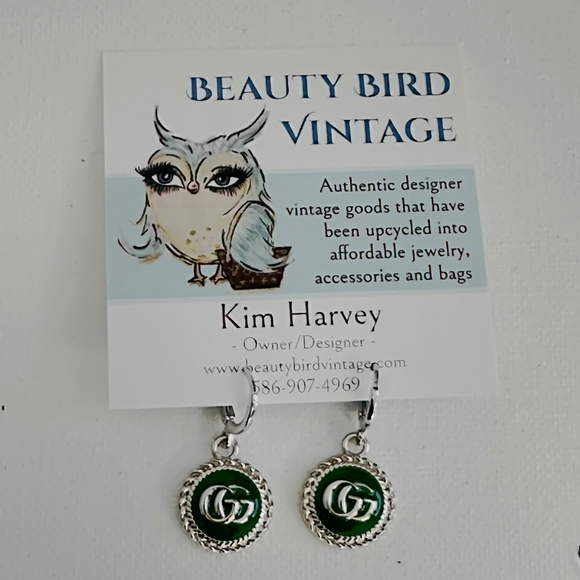 Forest Green/Silver GG Earrings