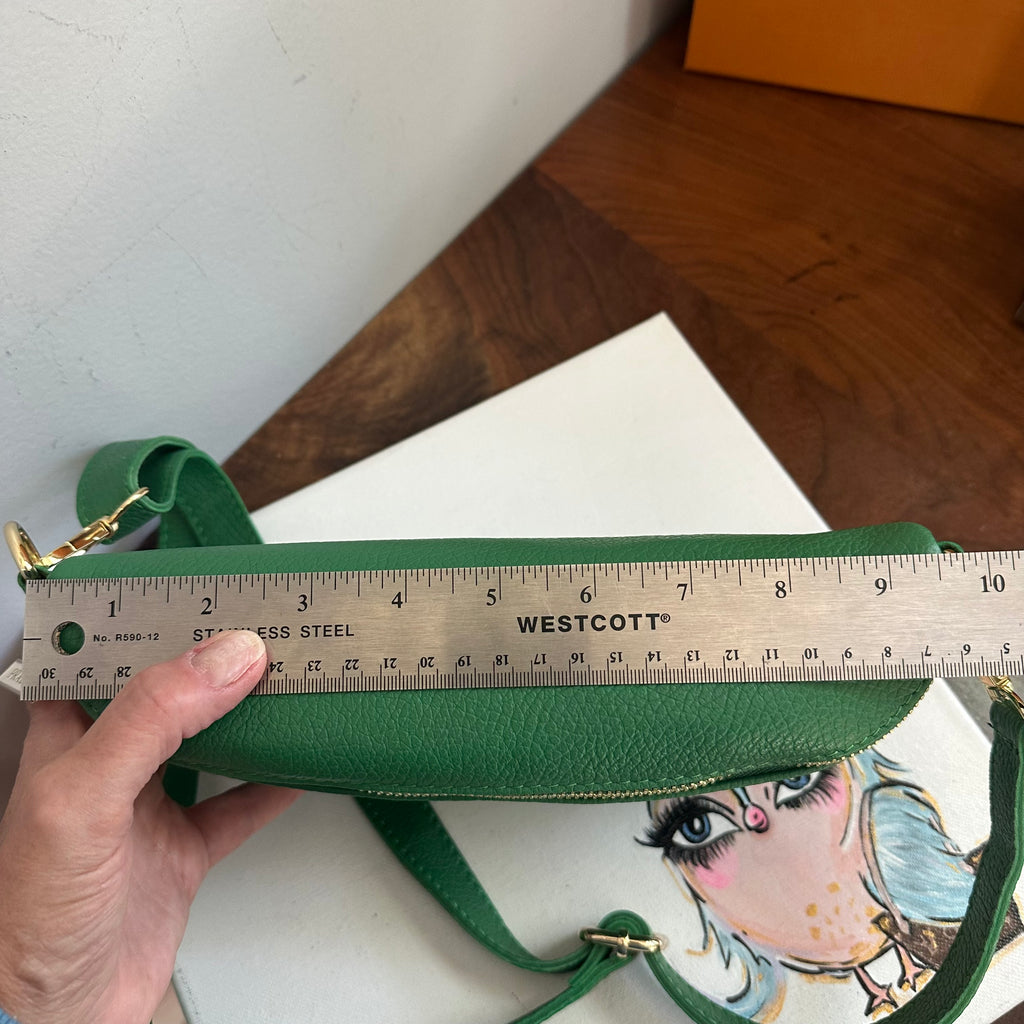 Green Leather Prada Tag Sling/Fanny Pack Bag Gold (larger)