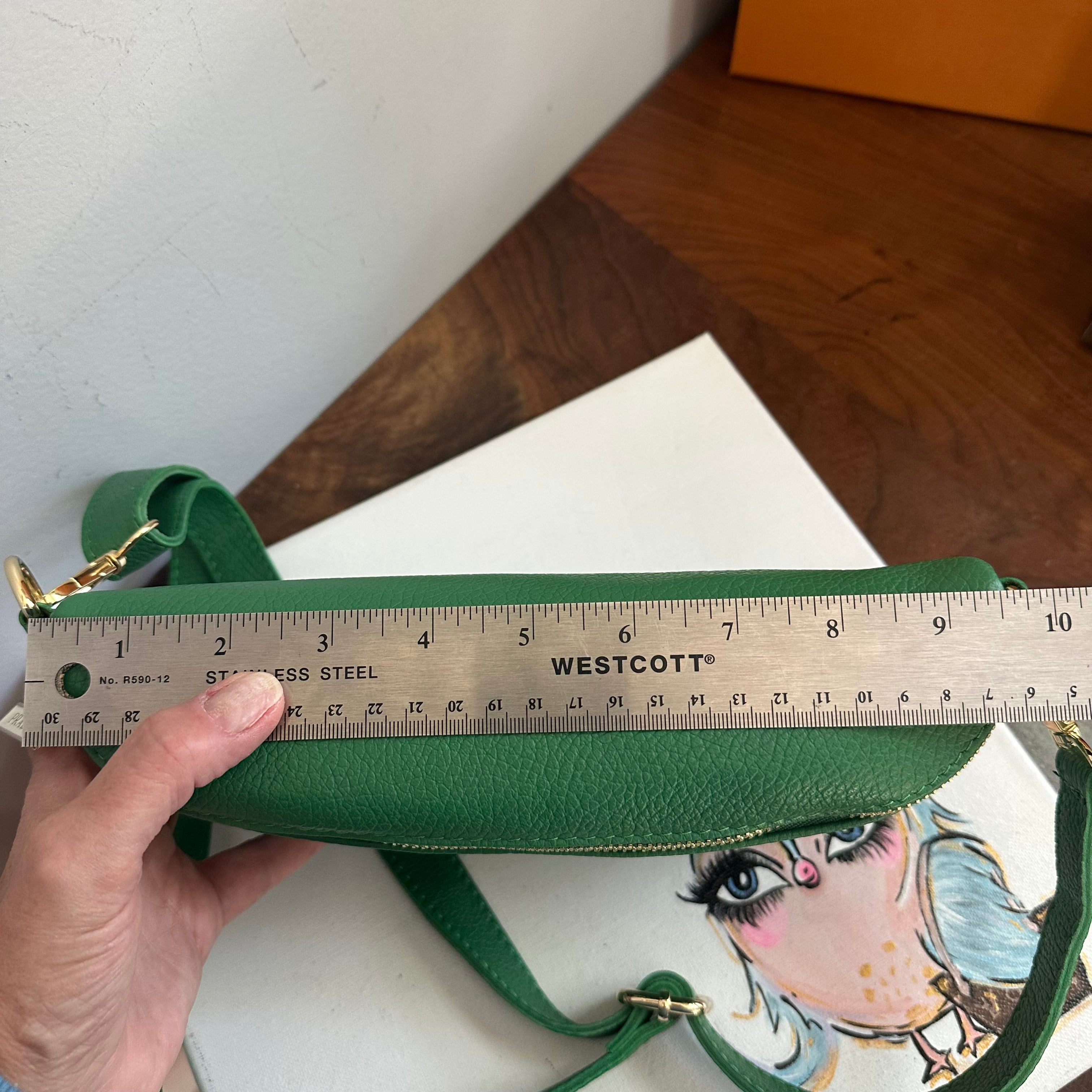 Green Leather Prada Tag Sling/Fanny Pack Bag Gold (larger)