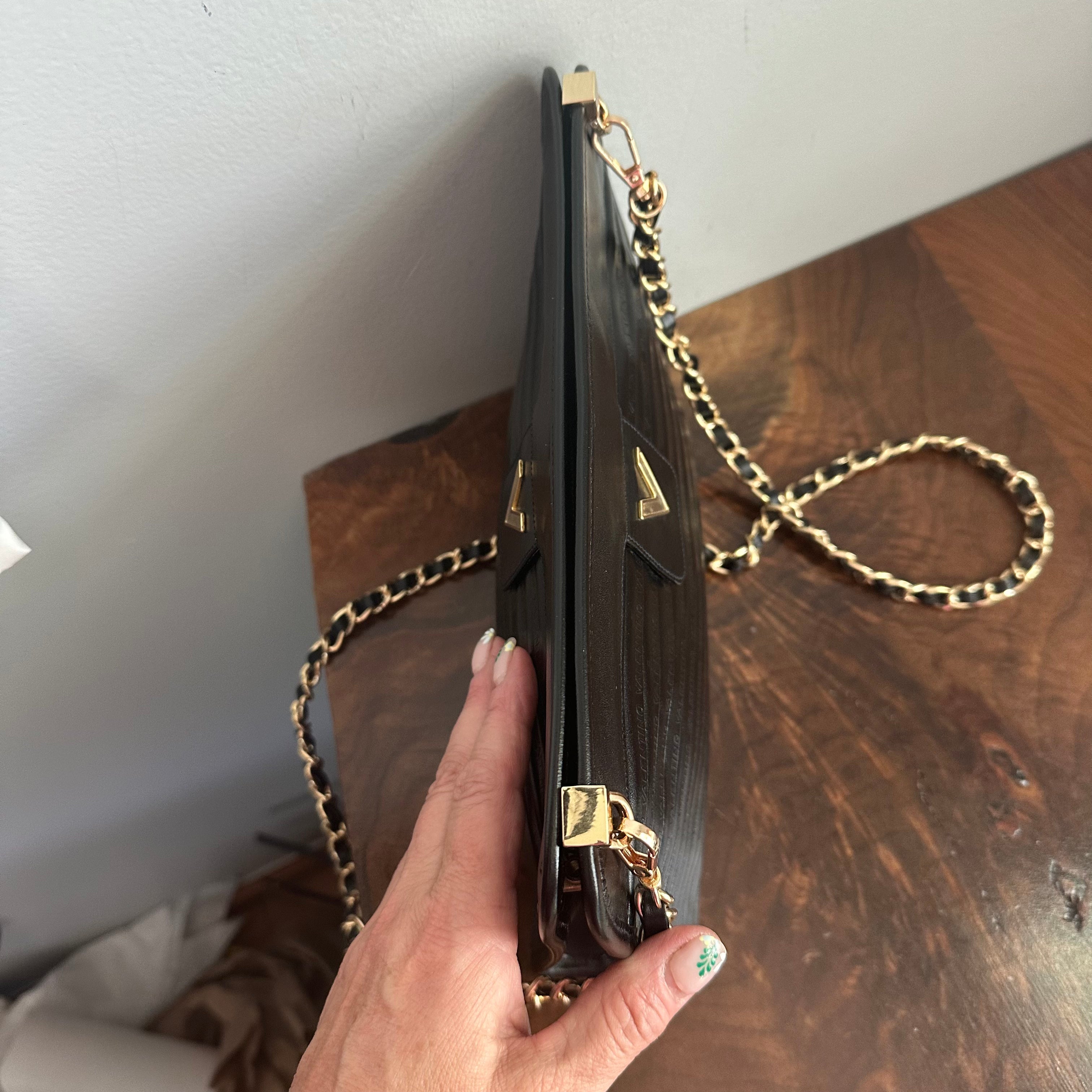 The Swan Crossbody Bag - Vintage Valentino in Black